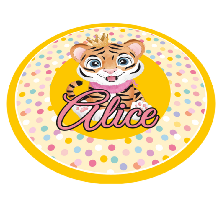Vinyl Teppich mit Namen personalisierter tiger - TenStickers