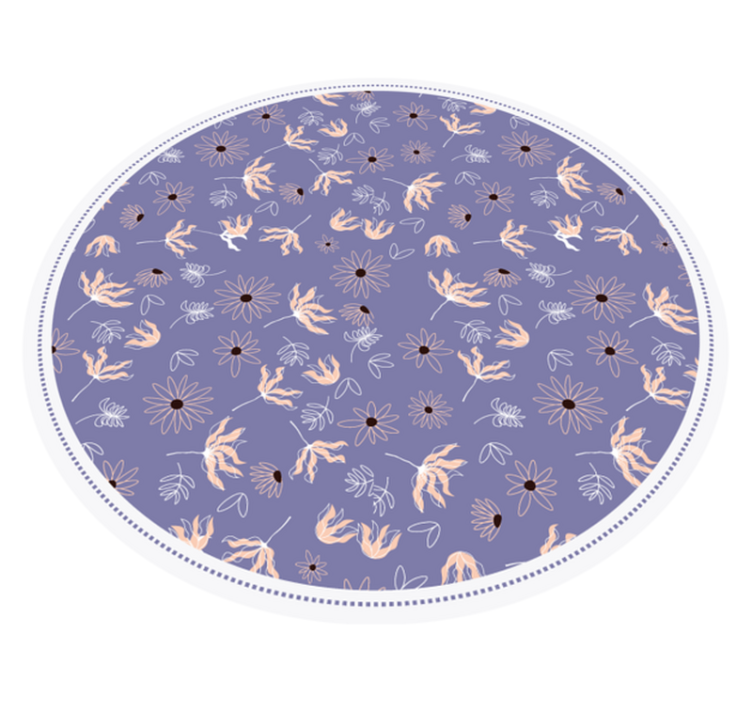 Vinyl Teppich Blumen florales lila muster - TenStickers