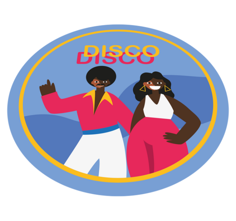 Vinyl Teppich rund stylische disco-vibes - TenStickers