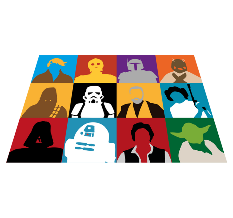 Vinylteppich kindlich ikonische charaktersilhouetten - TenStickers