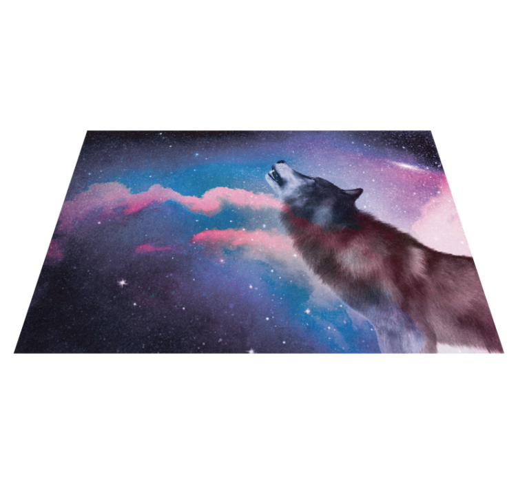Vinyl Teppich Tiere kosmisches wolfsgeheul - TenStickers