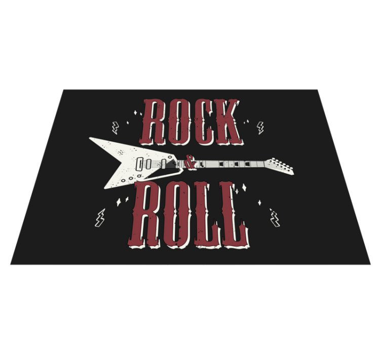Vinyl Teppich Spruch rock roll e-gitarre - TenStickers