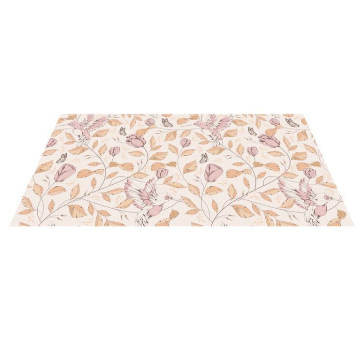 Vinyl Teppich Eingang pastellfarbene florale eleganz - TenStickers