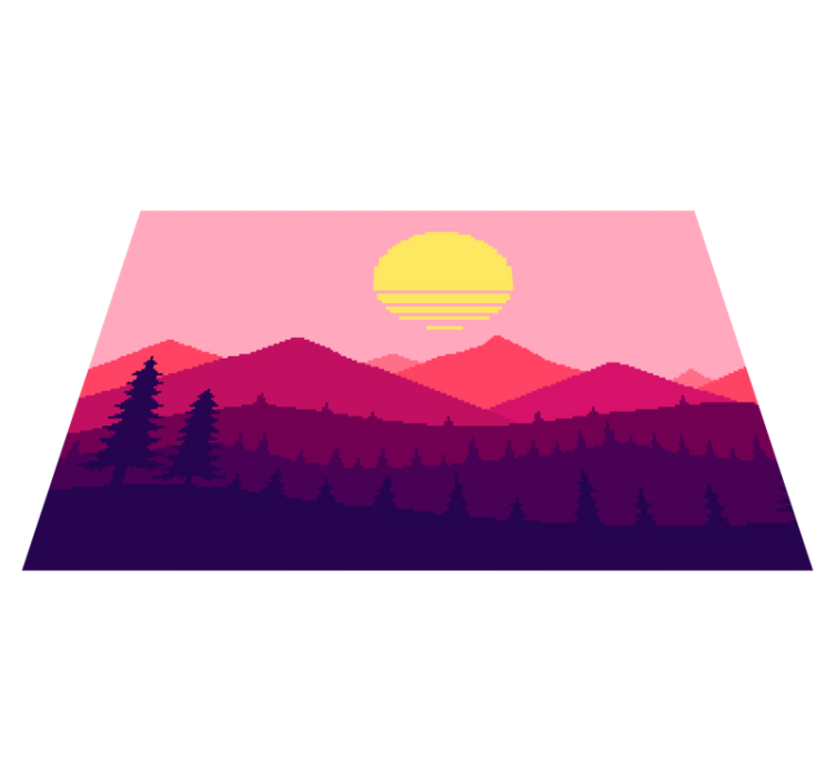 Vinyl Teppich Natur sonnenuntergang bergblick - TenStickers