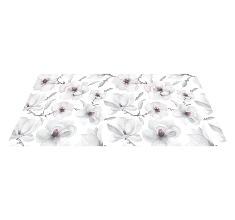 Vinyl Teppich Blumen soft grey-konzept - TenStickers