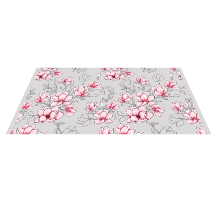 Vinyl teppich blumen im rosa blütenmuster - TenStickers
