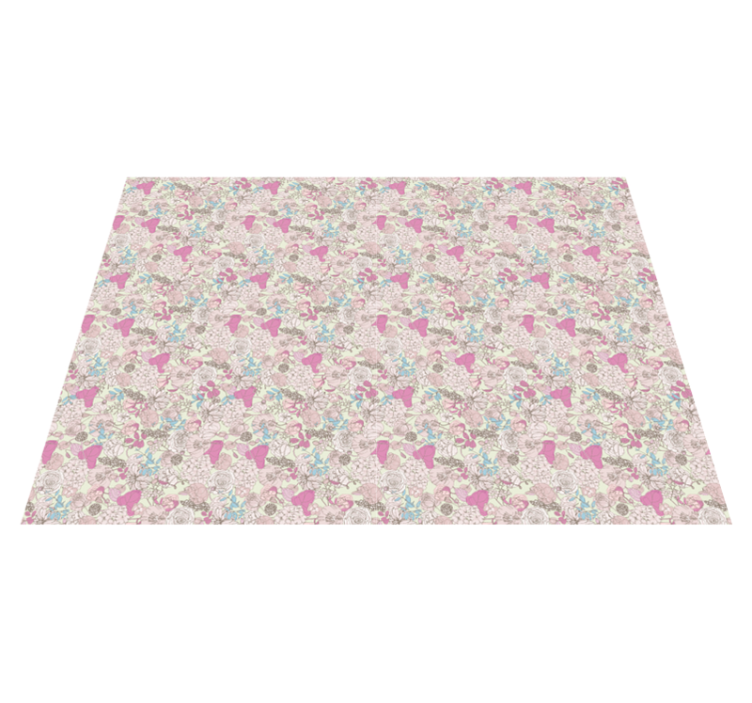 Vinyl Teppich Blumen blumiges Eiscreme-Muster - TenStickers