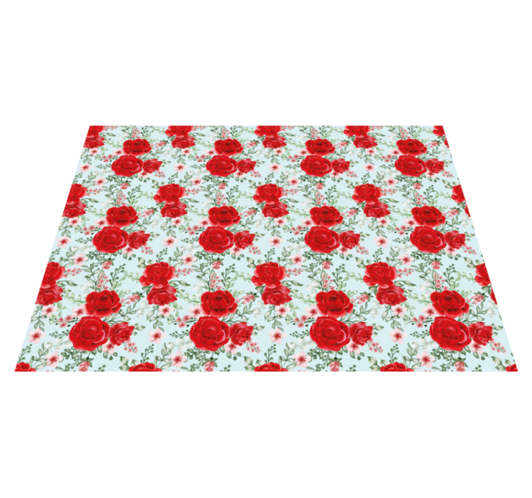 Vinyl Teppich Blumen rote florale Eleganz - TenStickers