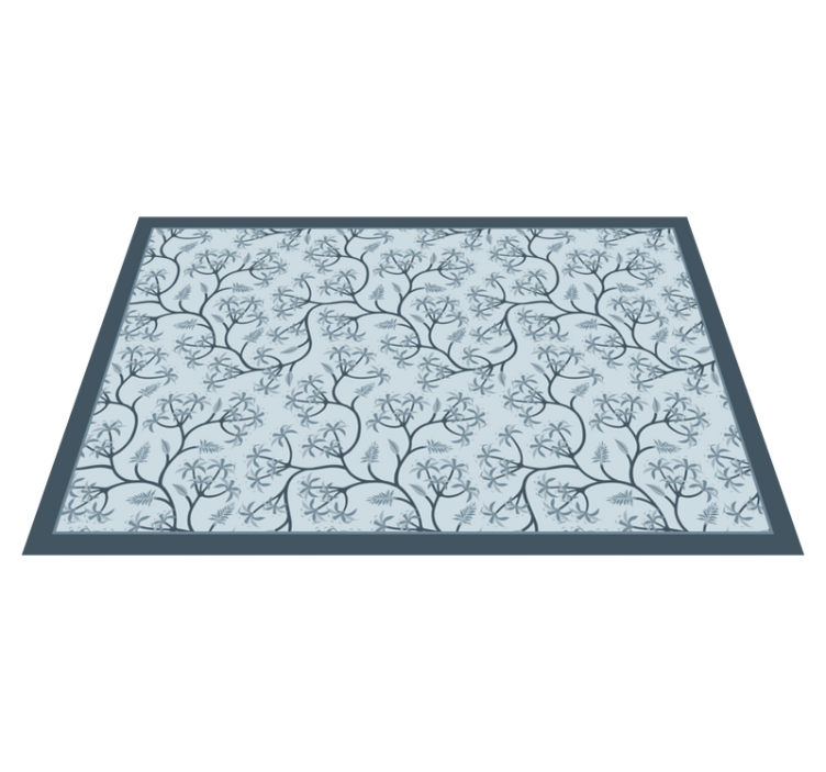 Vinyl Teppich Blumen botanisches silhouettenmuster - TenStickers