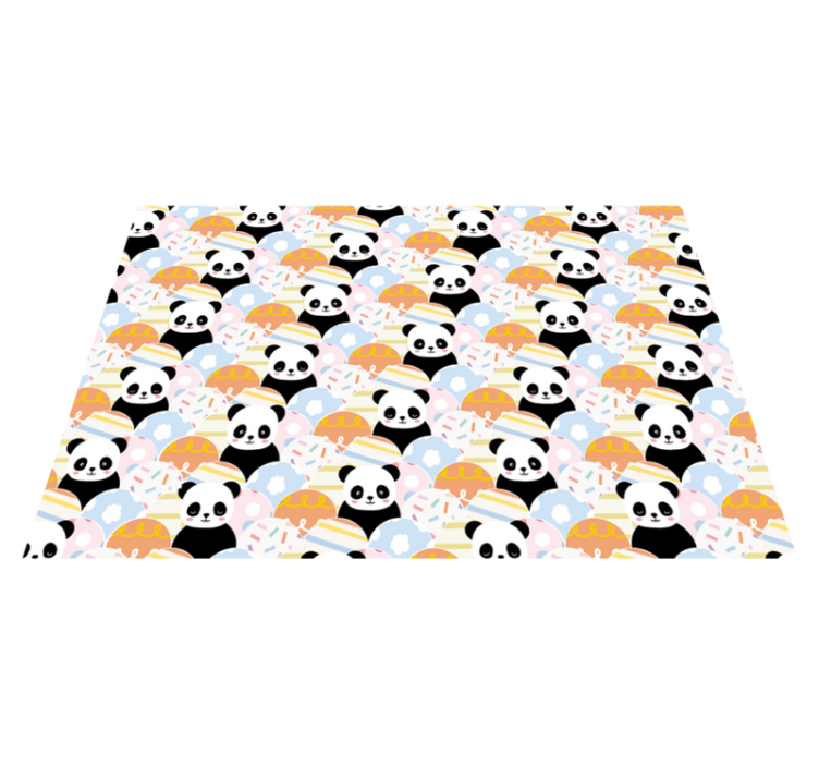 Vinyl Teppich Baby Panda-Spielplatz-Muster - TenStickers
