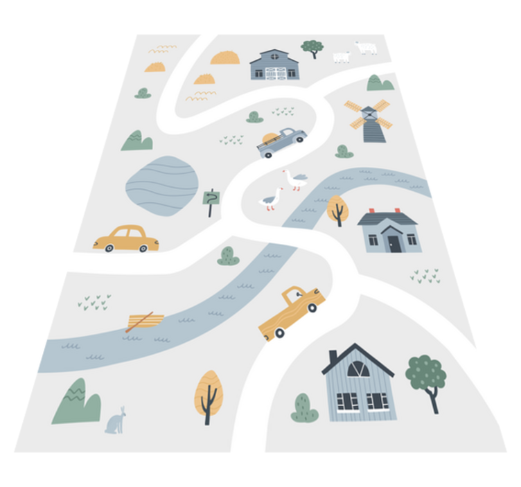 Vinyl Teppich Straßen spielerische fahrbahngestaltung - TenStickers