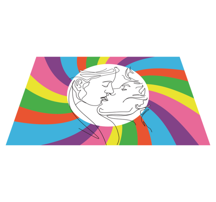 Vinylteppich kindlich bunte kusssilhouette - TenStickers