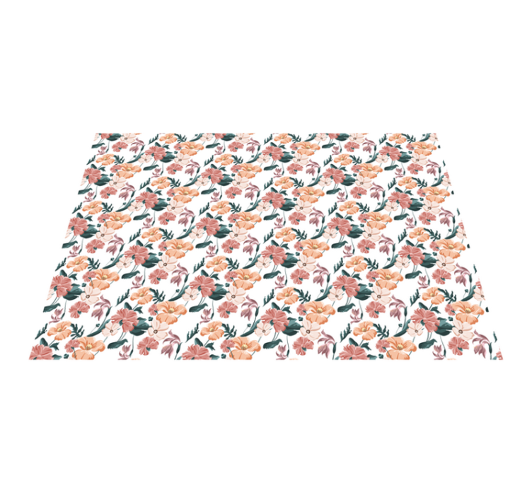 Vinyl Teppich Blumen altmodisches Blumenmuster - TenStickers