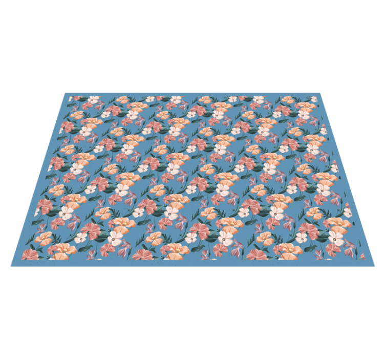 Vinyl teppich blumen mit floralem blütenmuster - TenStickers