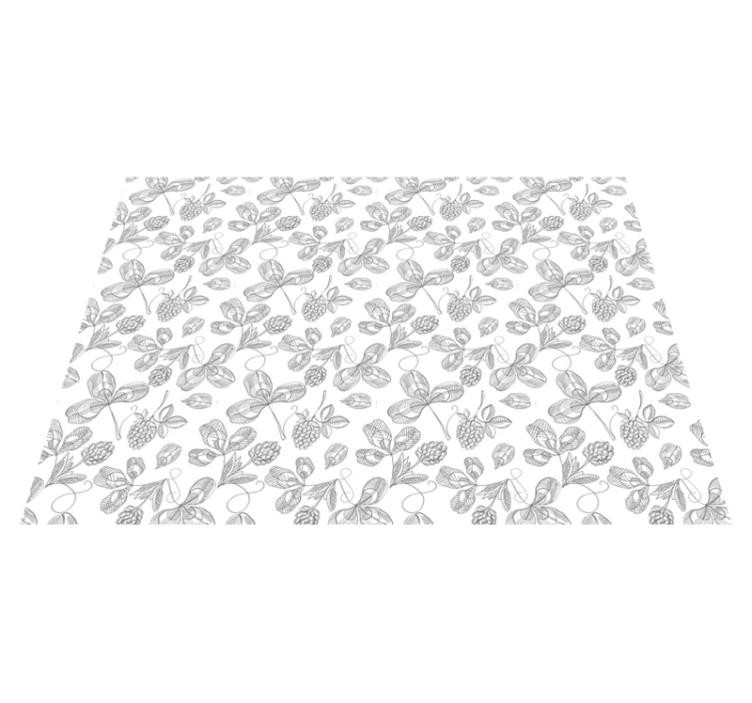 Vinyl Teppich Blumen botanische Lineart - TenStickers