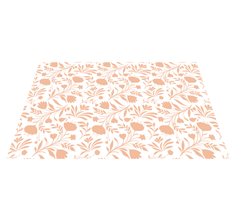 Vinyl Teppich Blumen orangenes Blumenmuster - TenStickers