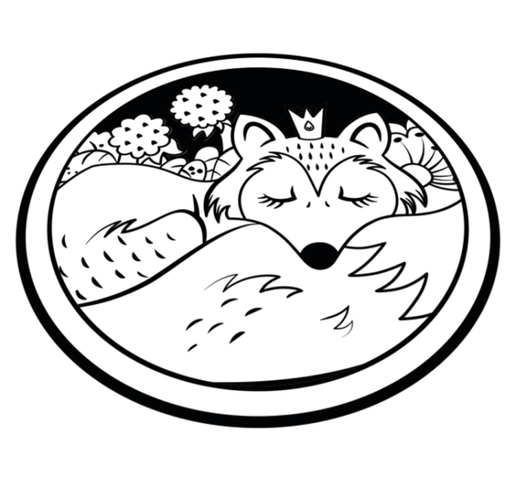 Vinyl Teppich Tiere schlafender Fuchs - TenStickers