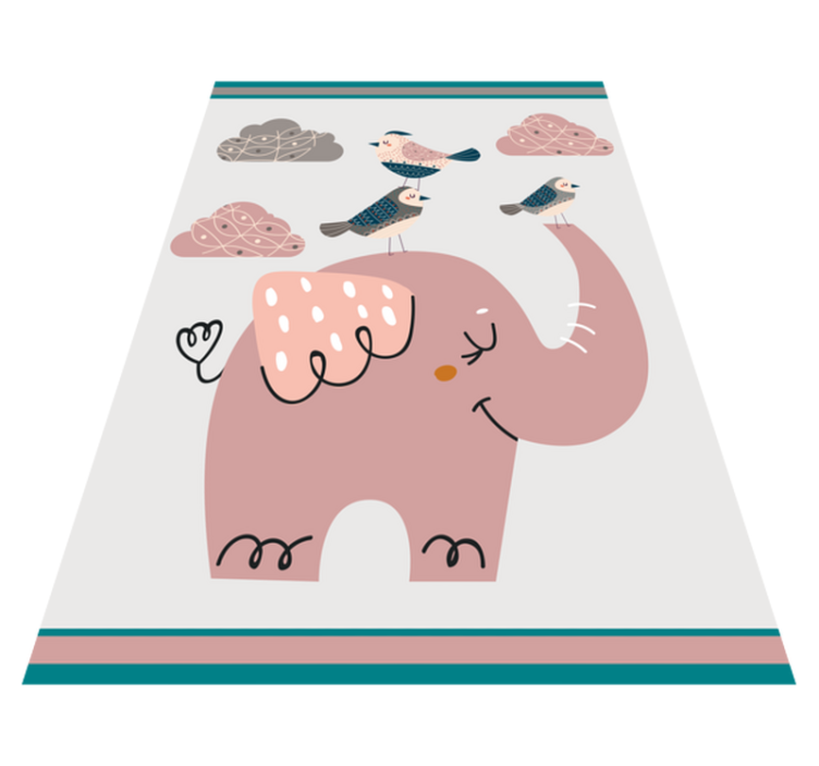 Vinyl Teppich Kinder glücklicher Elefant - TenStickers