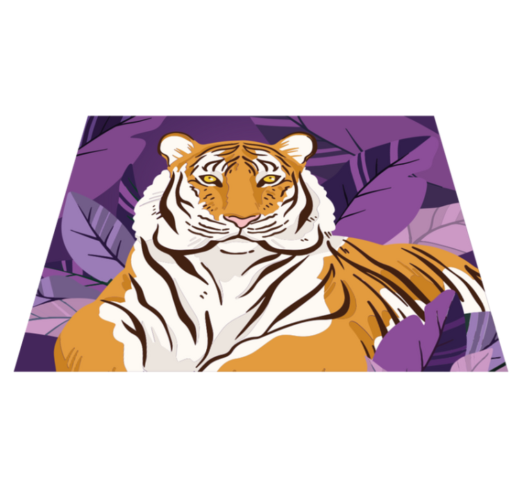 Vinyl Teppich Tiere Tiger Illustration - TenStickers