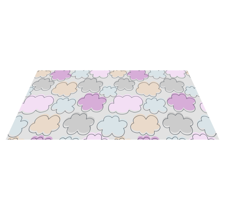Vinyl Teppich Kinder pastellfarbene Wolken - TenStickers