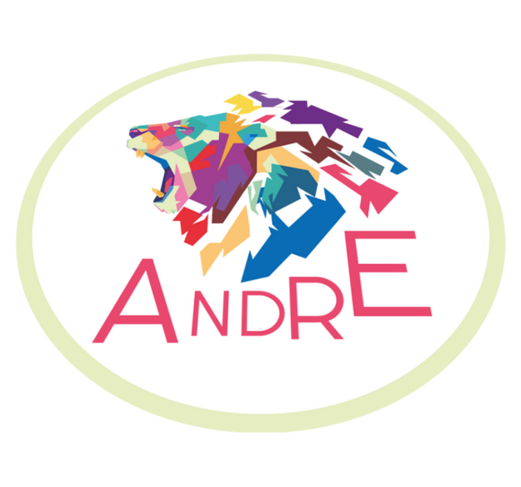 Vinyl Teppich mit Namen bunte löwenpersonalisierung - TenStickers