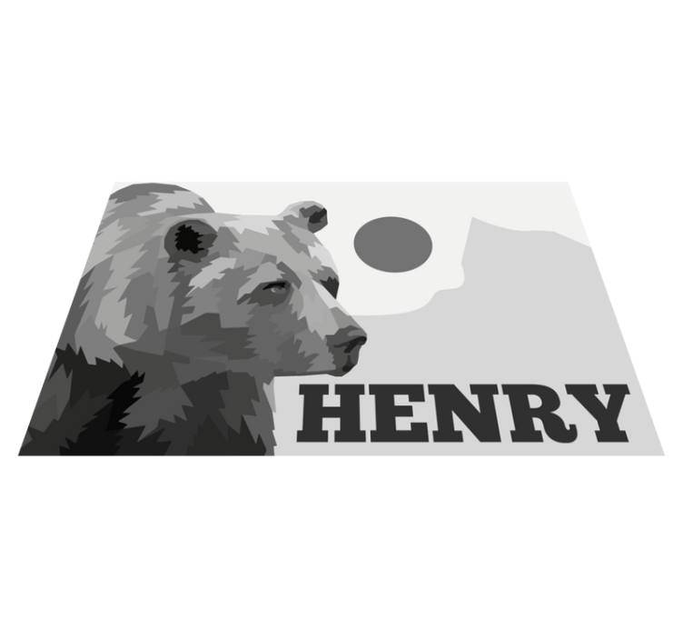 Vinyl Teppich mit Namen anpassbarer bär - TenStickers