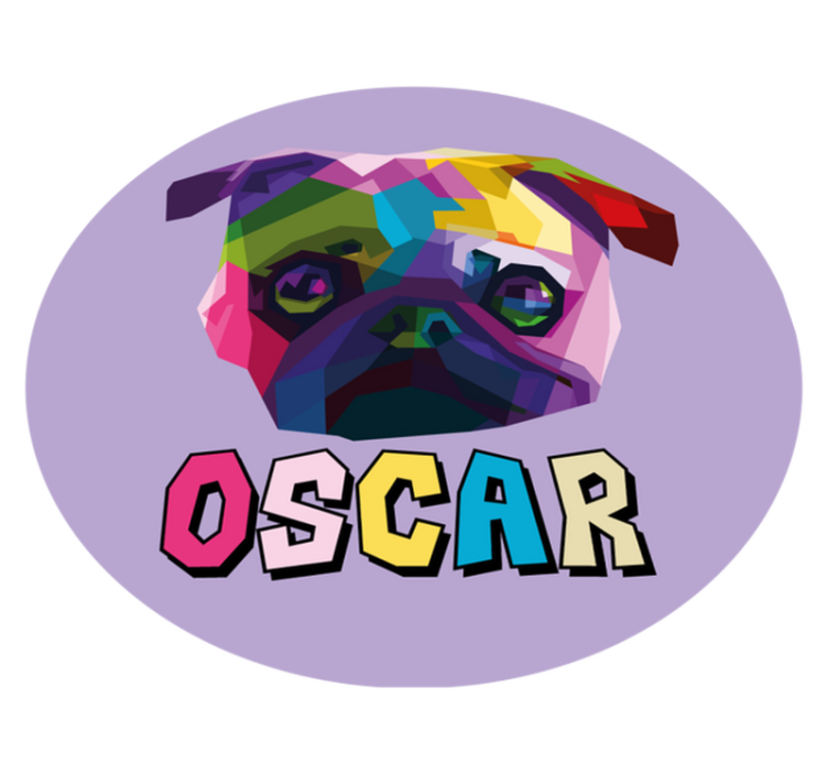 Vinyl Teppich mit Namen geometrische hundeillustration - TenStickers