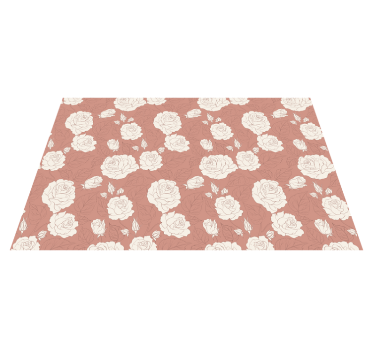 Vinyl Teppich Blumen rosenmuster-overlay - TenStickers