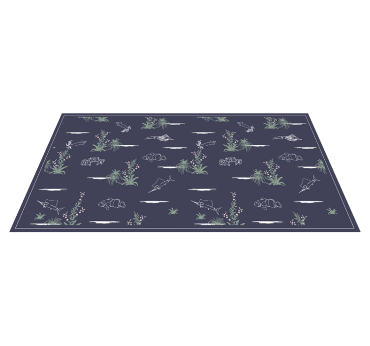 Vinyl teppich natur mit illustrationen aus der natur - TenStickers