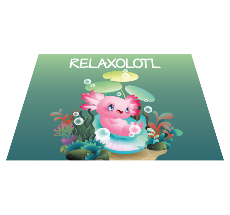 Vinylteppich kindlich relaxolotl-teich - TenStickers
