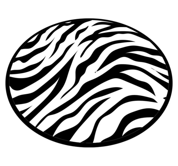 Vinyl Teppich Tiermuster kreisförmiges Zebrastreifendesign - TenStickers