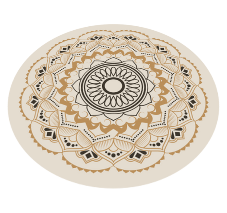 Vinyl Teppich Mandala beiges Mandala-Runddesign - TenStickers