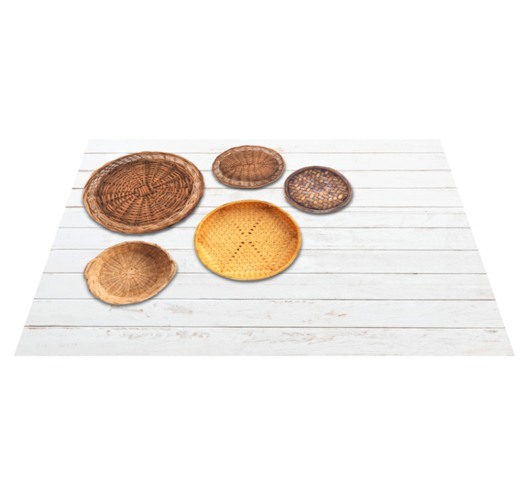 Vinylteppich Holzoptik geflochtene Körbe Holztextur - TenStickers