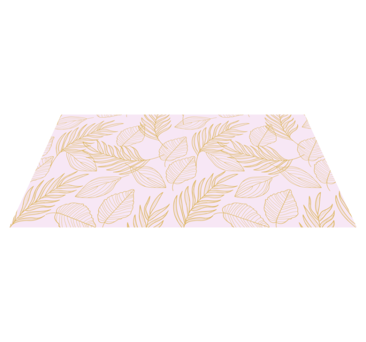 Vinyl Teppich Blumen goldenes Blattmuster - TenStickers