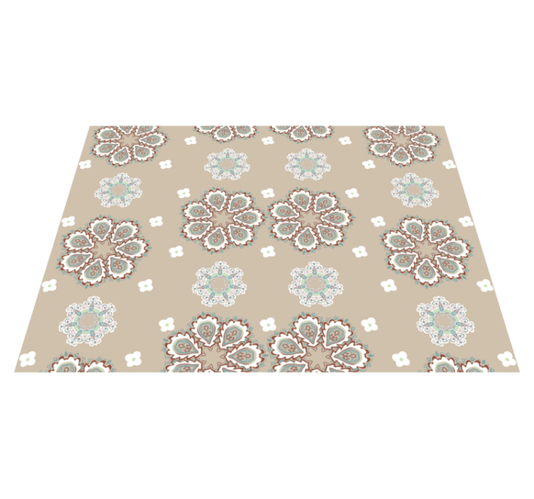 Vinyl Teppich Blumen mosaikblumiges elegantes Muster - TenStickers