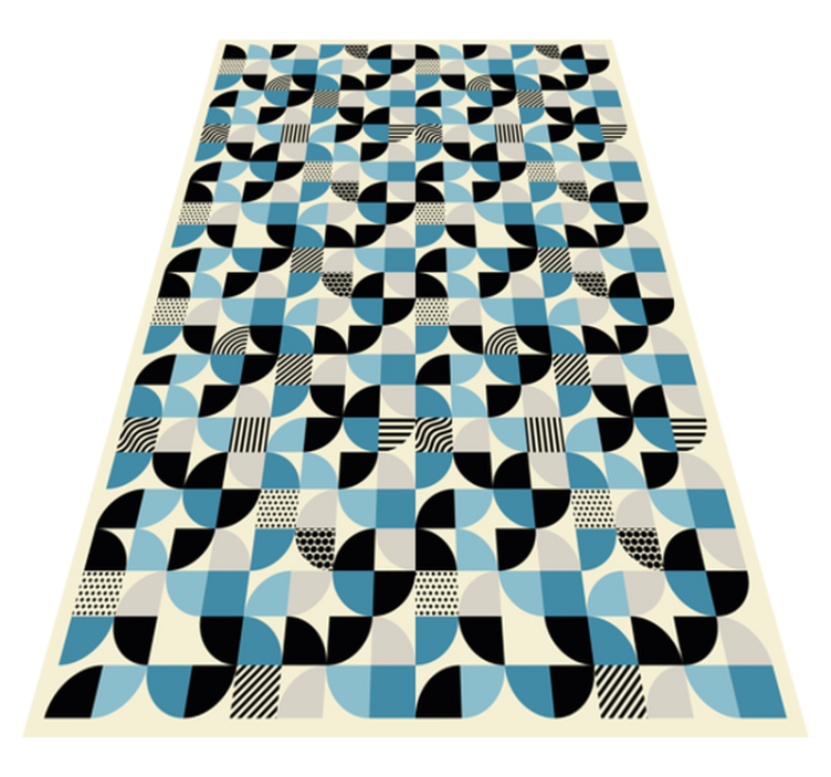 Vinylteppich modern Blaues Bauhaus Muster - TenStickers