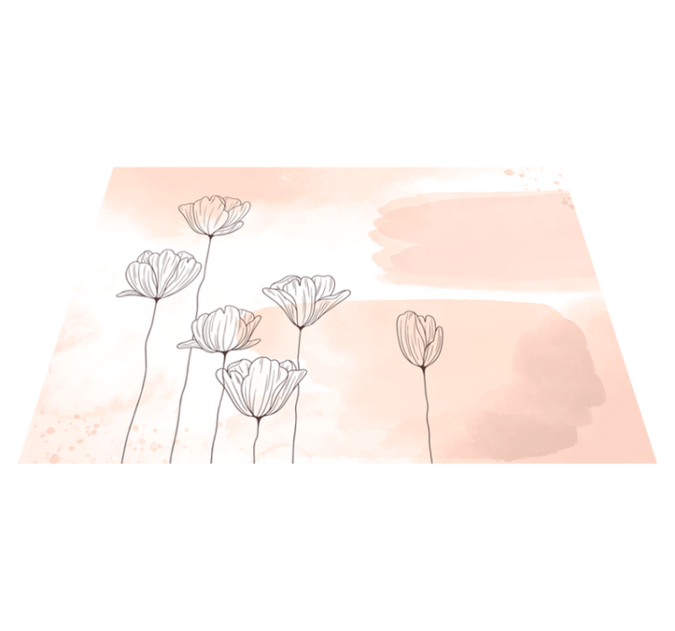 Vinylteppich Blumen gezeichnete Pflanzen - TenStickers