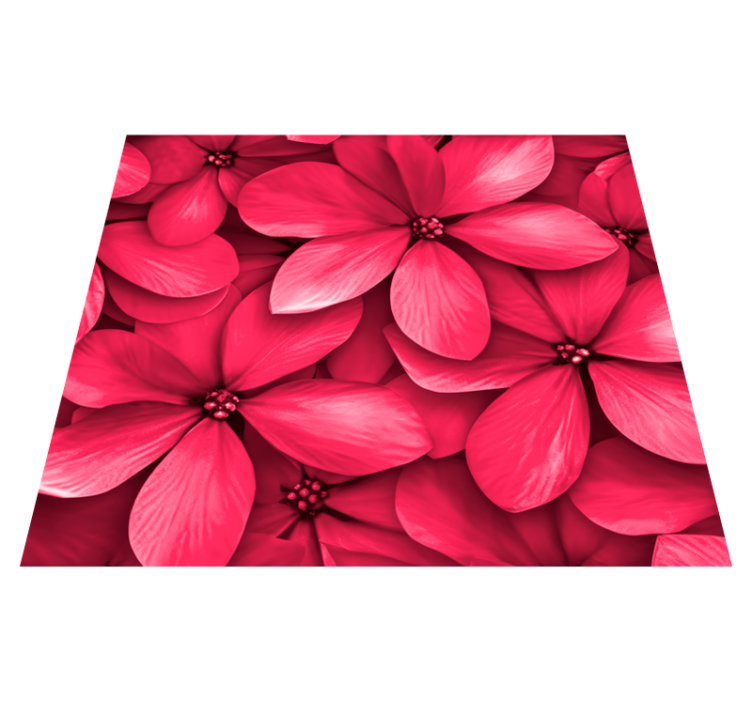 Vinylteppich Flur rote Blumen - TenStickers