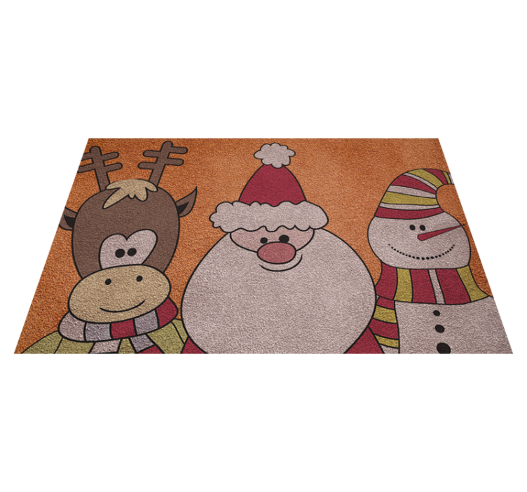 Vinyl Teppich Reindeer Santa und Schneemann - TenStickers