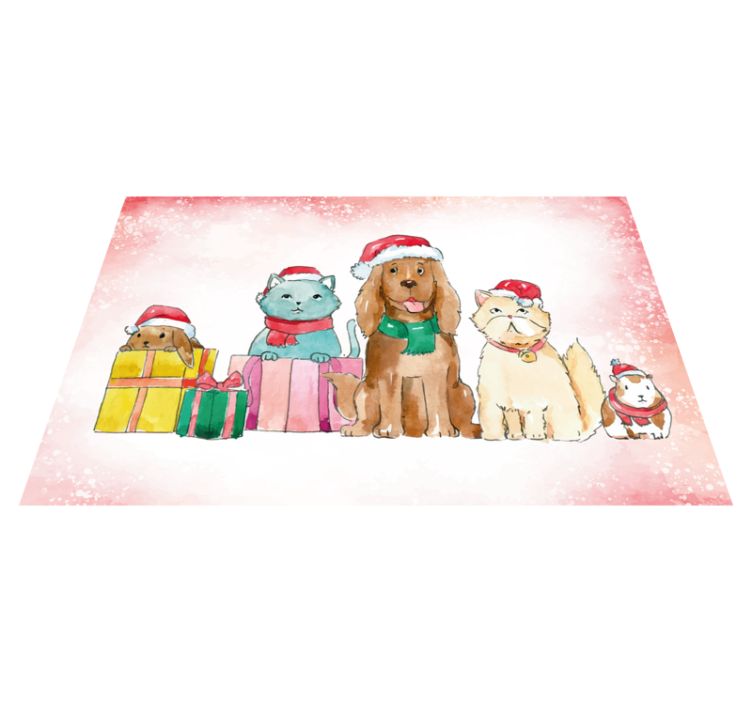 Illustration Tieren Vinyl Teppich Weihnachten - TenStickers