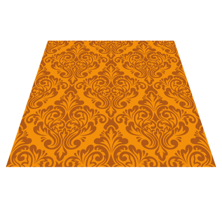 Vinyl Teppich Vintage Damask orange - TenStickers