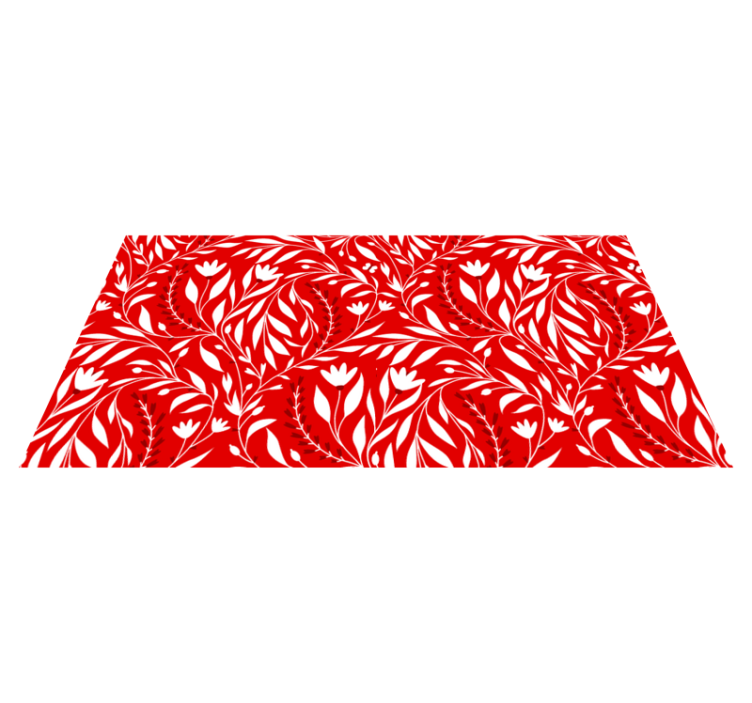 Vinyl Teppich rot Blumendesign - TenStickers
