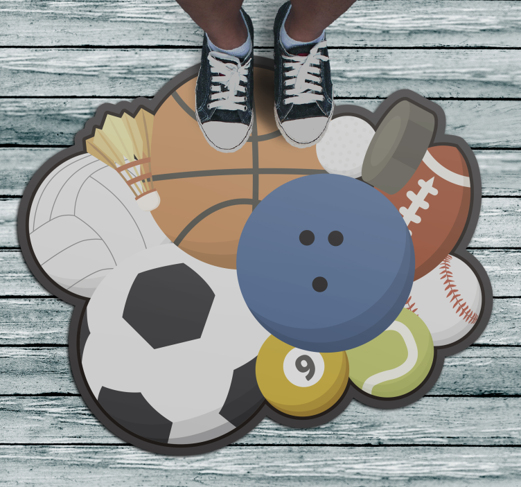 Vinyl Teppich Spiele sportcollage - TenStickers