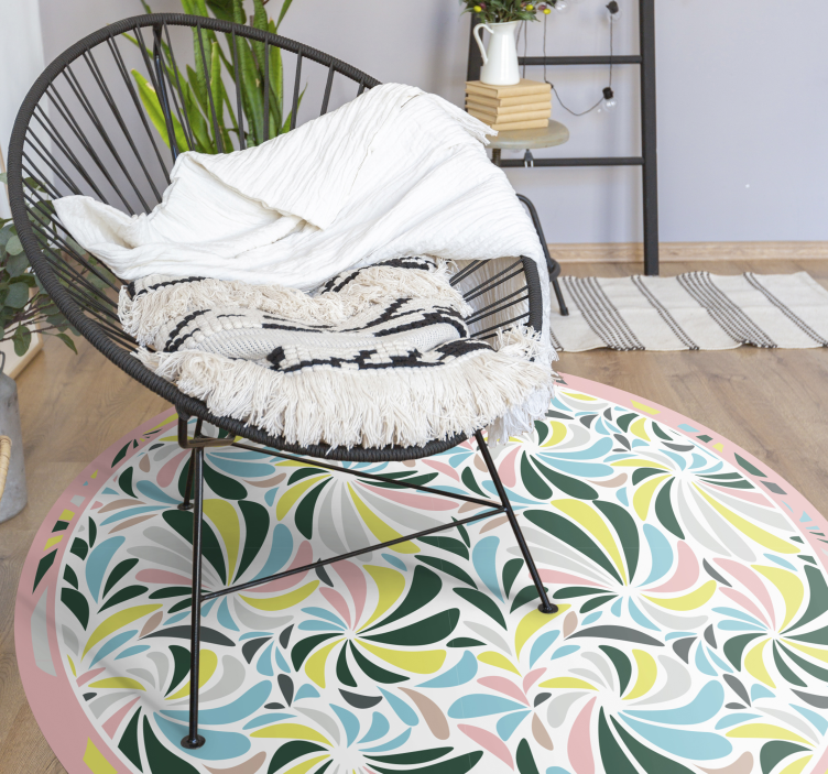 Vinyl Teppich Baby bunte blumenwirbel - TenStickers