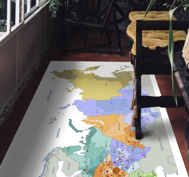 Vinyl Teppich Weltkarte russische regionen - TenStickers