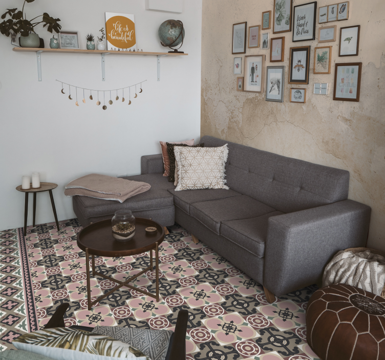 Vinyl Teppich Küche retro-botanisches motiv - TenStickers