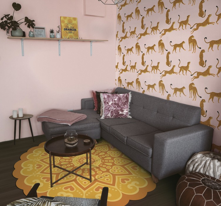 Vinyl teppich mandala als bodenakzent - TenStickers