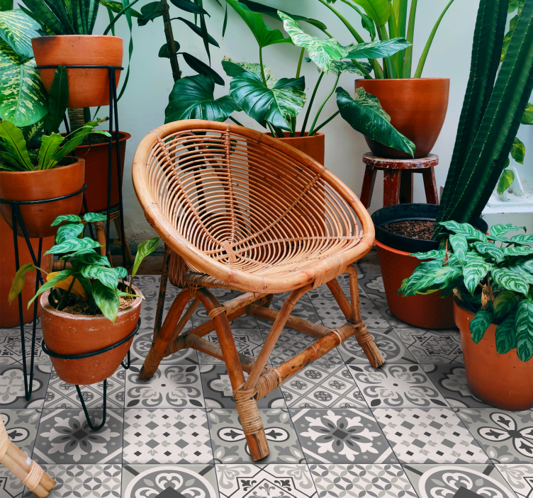 Vinyl Teppich Küche graue Fliesen - TenStickers