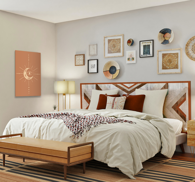 Vinyl Teppich Schlafzimmer mehrlagige, gestreifte eleganz - TenStickers