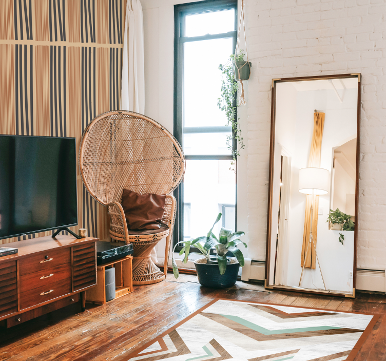 Vinyl Teppich Schlafzimmer chevron-holzstruktur - TenStickers